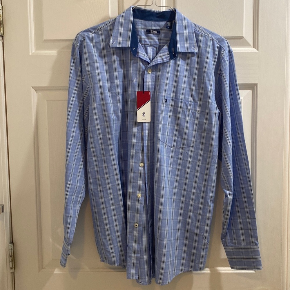 NWT Izod Medium Men’s Blue button up
